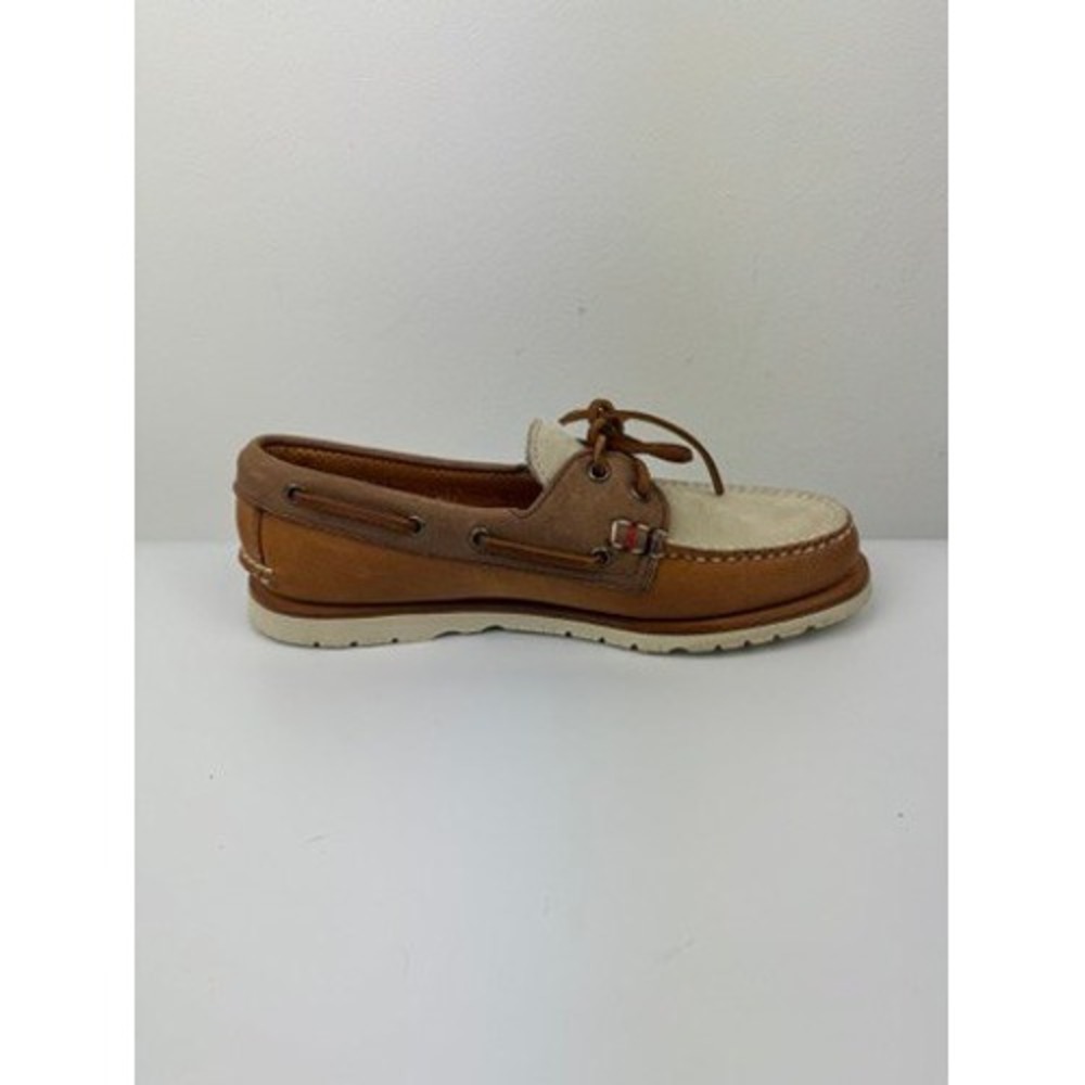 Sperry Gold Cup Maine 2-Eye Tri-Tone Leather Boat Shoes Brown Tan Mens 8 NWT